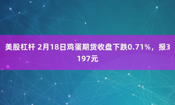 美股杠杆 2月18日鸡蛋期货收盘下跌0.71%，报3197元