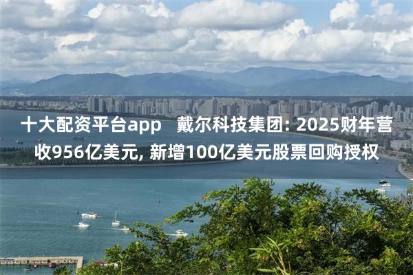 十大配资平台app   戴尔科技集团: 2025财年营收956亿美元, 新增100亿美元股票回购授权